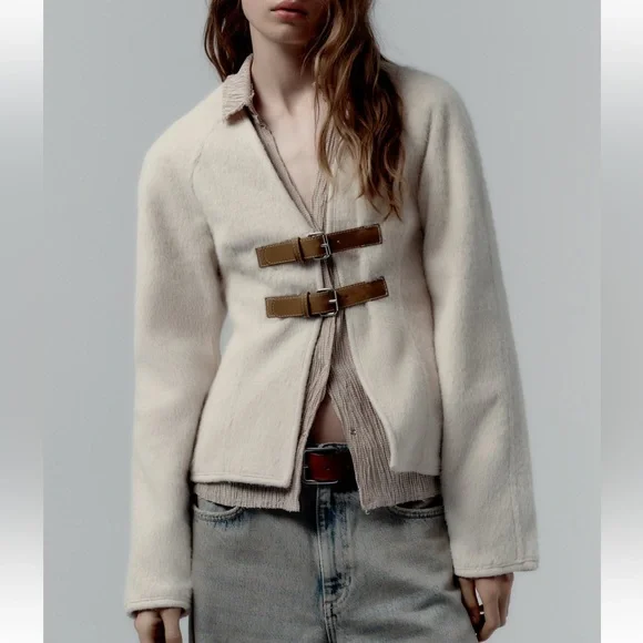Zara belted soft cardigan Ecru NWT